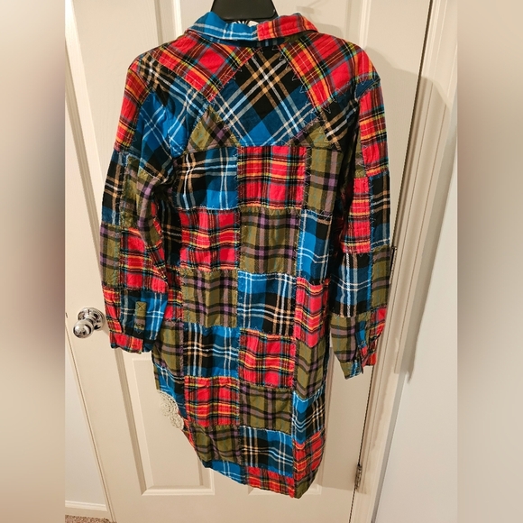 Soft Surroundings Highland Plains Plaid Red Flannel Patchwork Dress Size TM - Picture 5 of 8